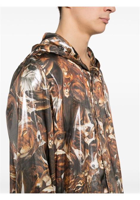 giacca con stampa laminata uomo multicolore in poliestere ACNE STUDIOS | B90758DCR